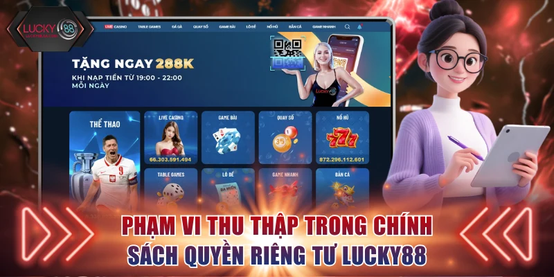 Phạm vi thu thập trong chính sách quyền riêng tư Lucky88